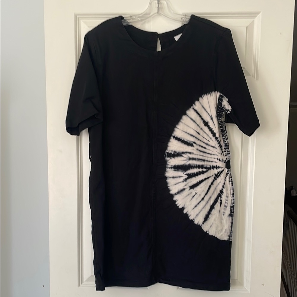 Black and White Tie-Dye Kids Dress